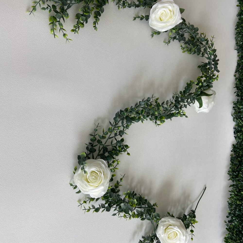 Custom 6 Ft Boxwood Garland Sunflower Roses White Champagne Ivory Yellow Red